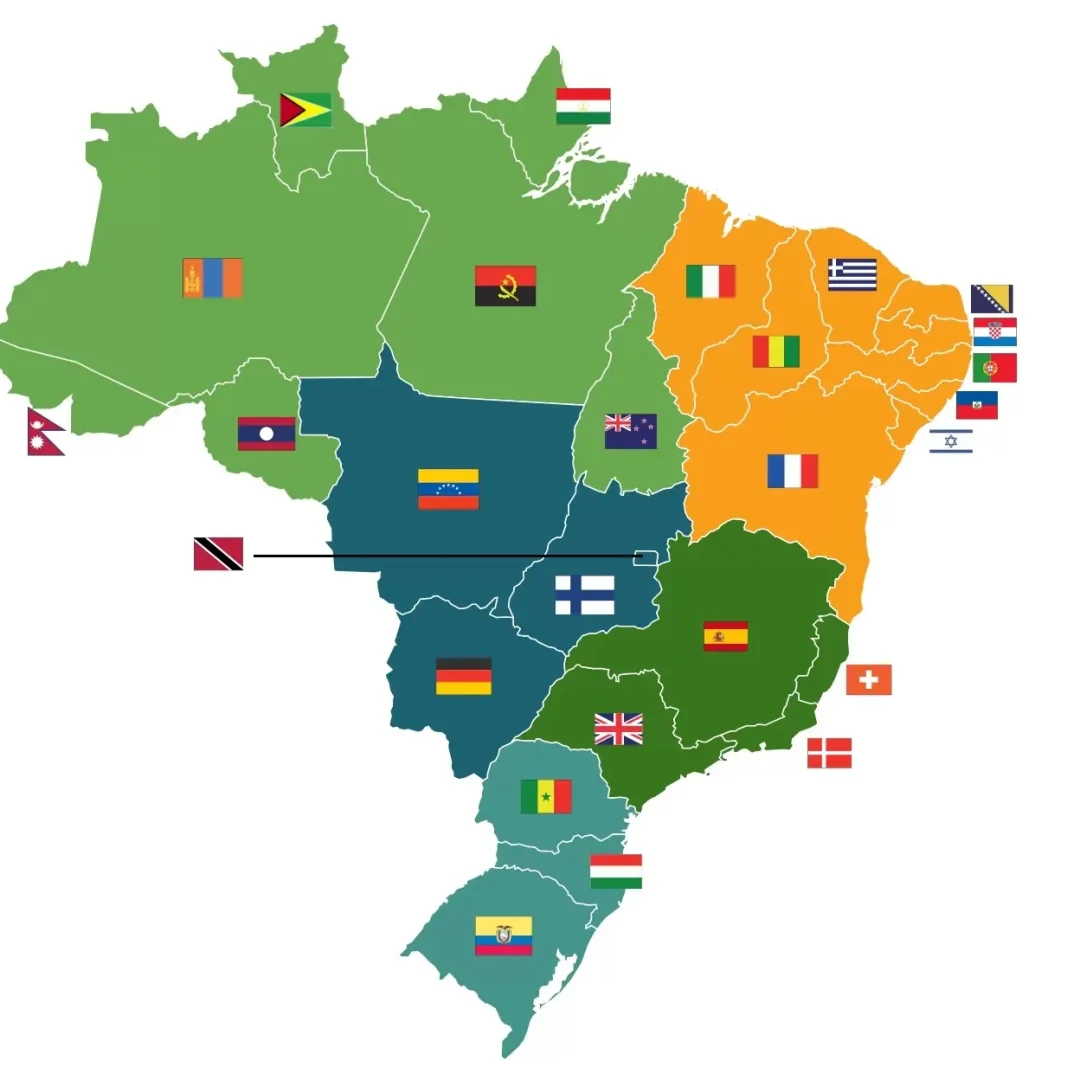 Mapa compara estados brasileiros à extensão de outros países