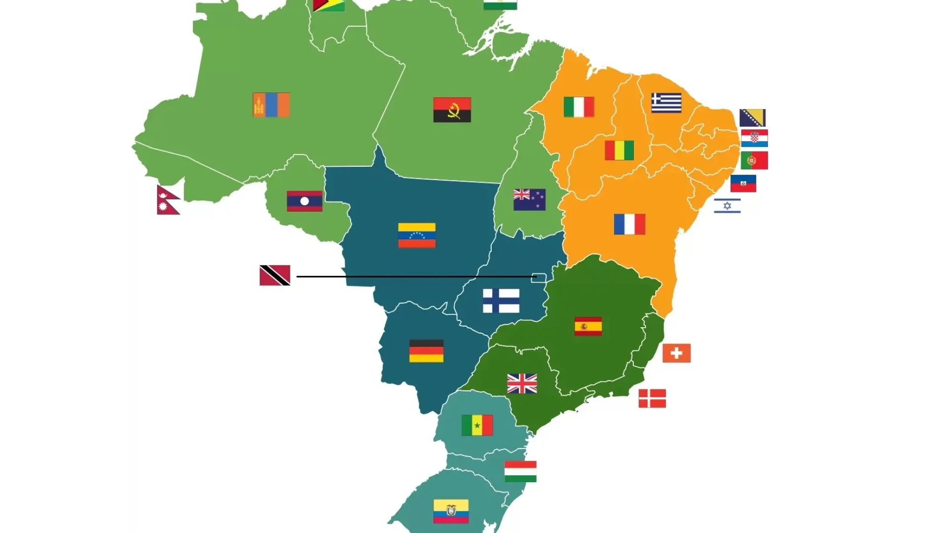 Mapa compara estados brasileiros à extensão de outros países